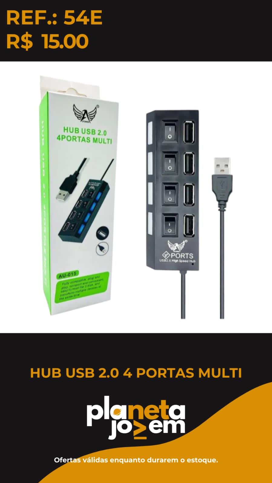 Hub Usb 2.0 4 Portas Multi